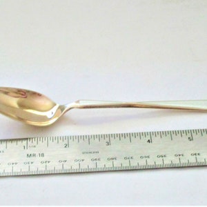 Marthinsen Spoon Sterling with Gold Wash Enamel Handle Norway Vintage Norwegian image 3