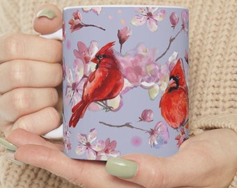 Kardinal Kaffeebecher: Vogelliebhaber Teetasse aus Keramik