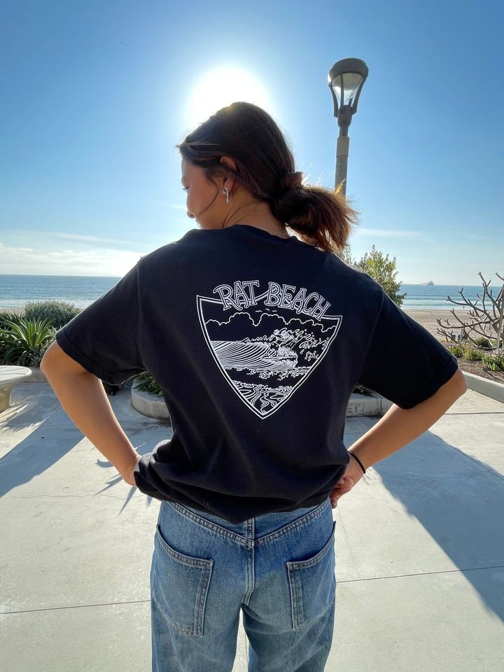 Rat Beach Surfing Rat Tee - Black - Etsy