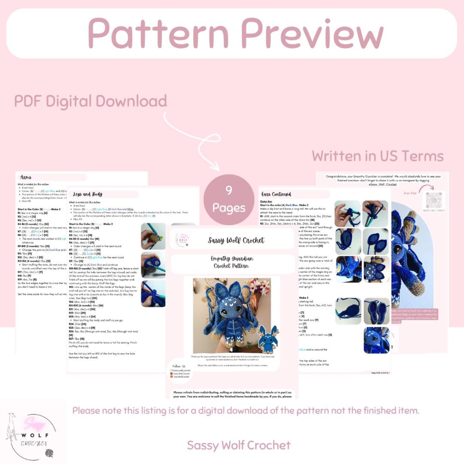 Empathy Guardian Crochet Pattern – Amigurumi Listener (PDF Pattern) - Etsy