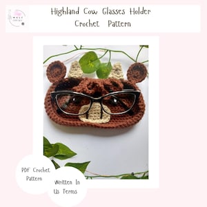 Highland Cow Glasses Holder Crochet Pattern