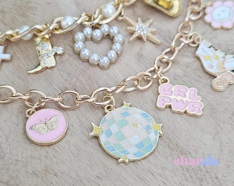Custom Charm Necklace: Vintage Style Gold Chunky Chain