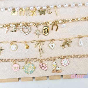 Build Your Own Custom Charm Necklace, Gold Charm Necklace, Customizable Charm Necklace, Vintage Style Chunky Necklace, Multi Charm Necklace