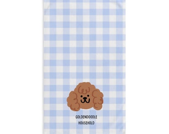 GoldenDoodle blue Hand Towel