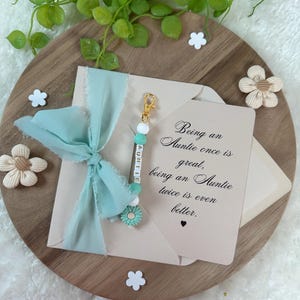 Anuncio a la futura tía tía embarazo prégnant bebé bébé padres hermana amiga prima sorpresa Llavero