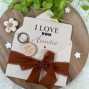 Mitteilung an zukünftige Tante Tante Schwangerschaft précentric Baby bébé Eltern Schwester Freund Cousin Überraschung Keychain