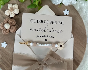 Tarjeta de Anuncio de Embarazo con Llavero – Para la Futura madrina, hermana, amiga, prima,