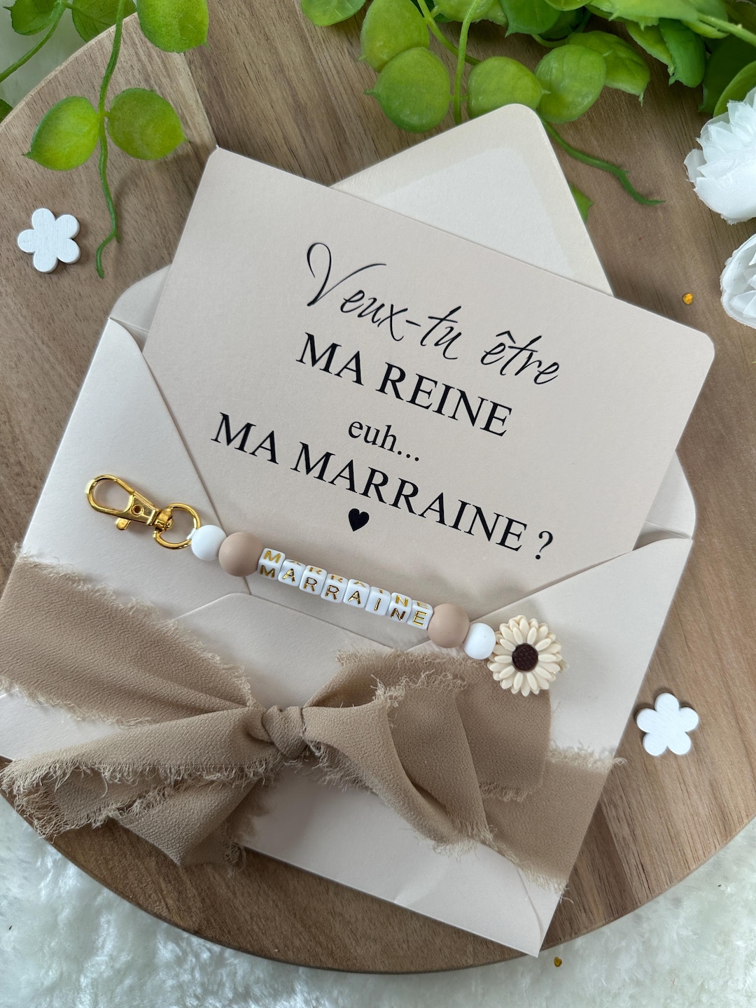 Annonce Grossesse Marraine Carte Avec Porte Clés. Demande Marraine ...