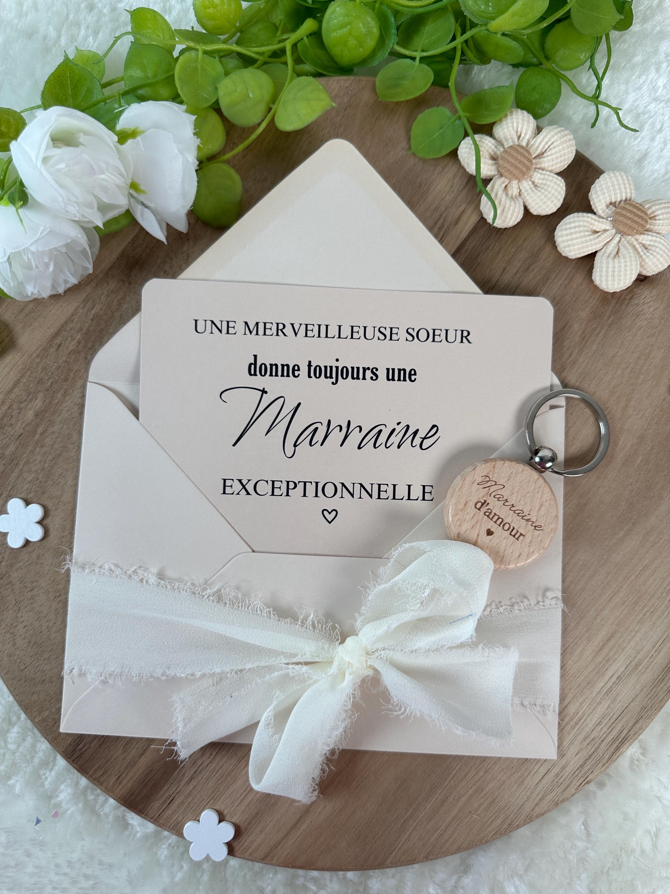 Annonce Grossesse Marraine Carte Avec Porte Clés. Demande Marraine ...
