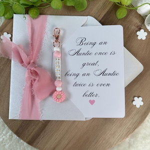 Mitteilung zur zukünftigen Tante Schwangerschaft précentric Baby bébé Eltern Schwester Freund Überraschung Keychain