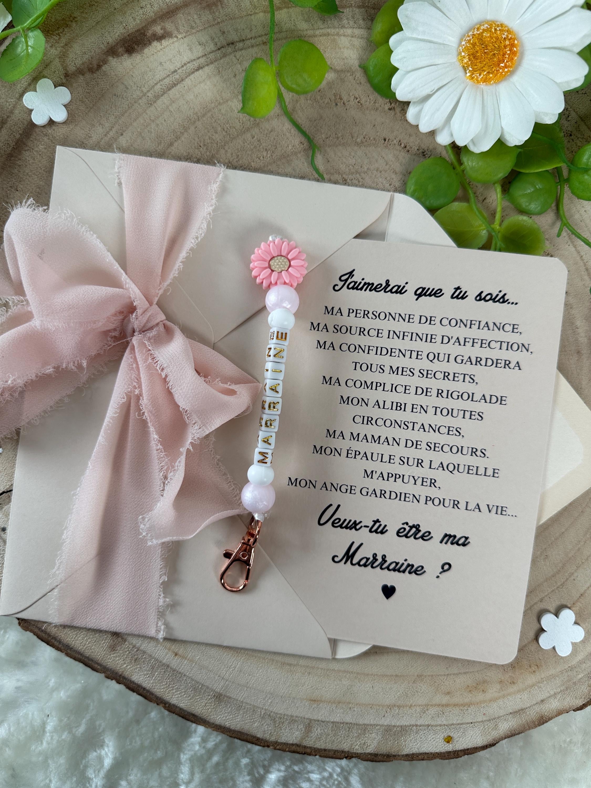 Annonce Grossesse Marraine Carte Avec Porte Clés. Demande Marraine ...