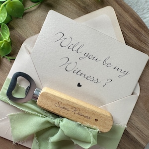 Proposition de témoin avec carte et ouvre-bouteille, mariage, mariage, ami, cousin, frère, jour du mariage