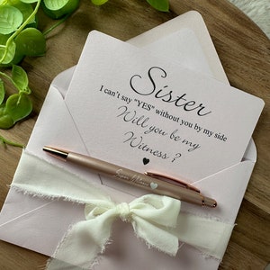 Testimone di proposta con carta e penna, matrimonio, matrimonio, amico, cugino, giorno delle nozze della sorella