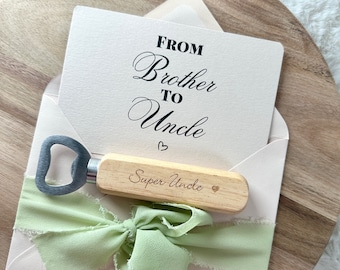 Pregnancy announcement uncle card and bottle opener, prégnant, surprise, tonton