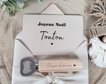 Annonce grossesse tonton avec decapsuleur pour Noël tonton, hermano primo amigo, familia. Recuerdo de cadeau. Enceinte, bébé.