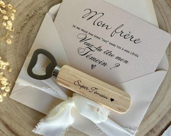 Demande de témoins pour frère, amis, meilleur ami Cousin, famille Mariage Demande témoin, original avec décapsuleur, super témoin