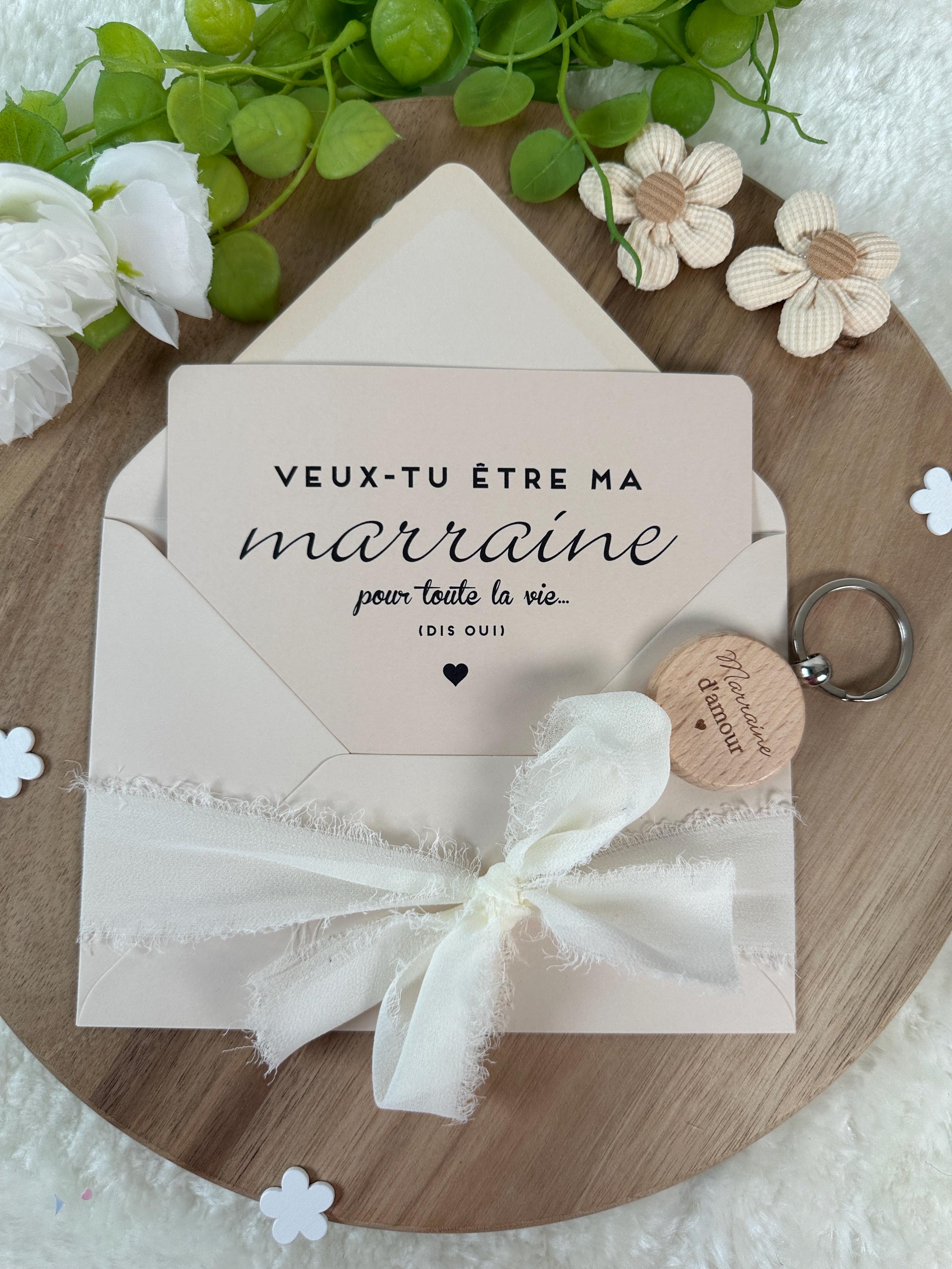Annonce Grossesse Marraine Carte Avec Porte Clés. Demande Marraine ...