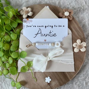 Mitteilung zur zukünftigen Tante Schwangerschaft précentric Baby bébé Eltern Schwester Freund Überraschung Keychain