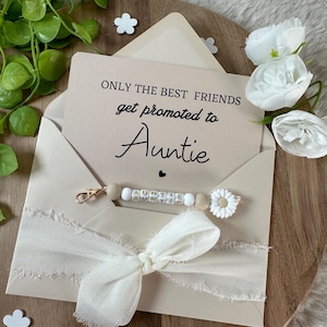 Mitteilung zur zukünftigen Tante Schwangerschaft précentric Baby bébé Eltern Schwester Freund Überraschung Keychain