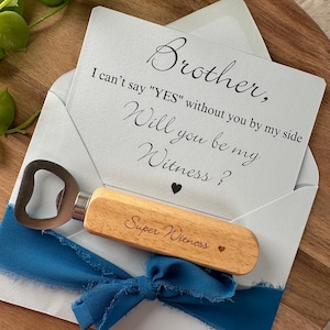 Proposition de témoin avec carte et ouvre-bouteille, mariage, mariage, ami, cousin, frère, jour du mariage