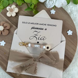 Biglietto per Annunciare la Gravidanza con Portachiavi – Per la Futura zia , Sorella, Cugina, Amica,