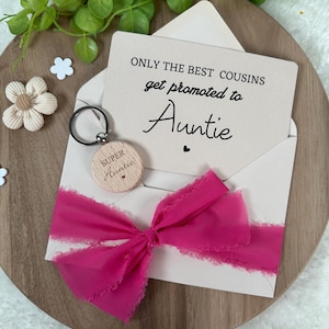 Mitteilung an zukünftige Tante Tante Schwangerschaft précentric Baby bébé Eltern Schwester Freund Cousin Überraschung Keychain