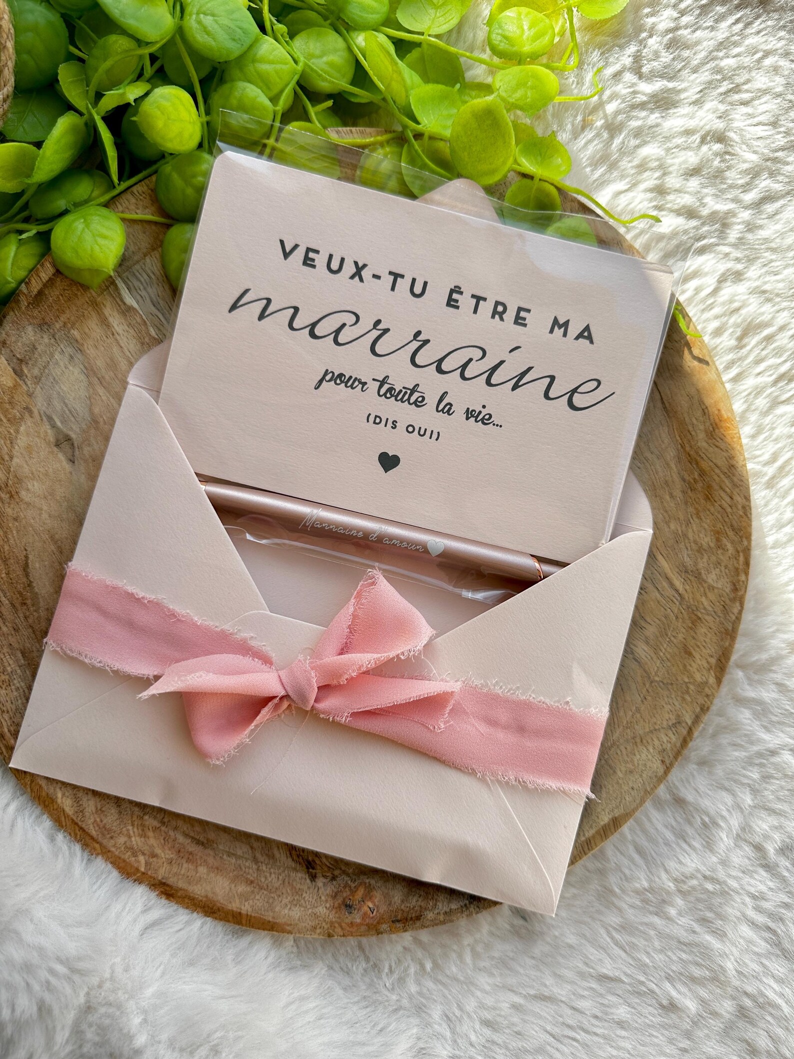 Annonce Grossesse Marraine Carte Avec Stylo Demande Marraine, Baptême ...