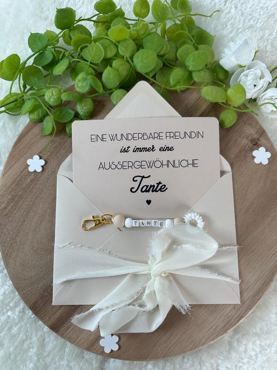 Announcement to future tante pregnancy prégnant baby bébé parents schwester cousin freundin    Tante dutsh allemand Schlüsselanhänger