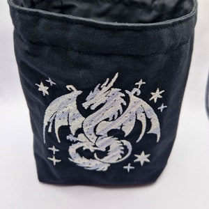 Würfelsack mit Fächern "Bestickt" silber/grau gestreift