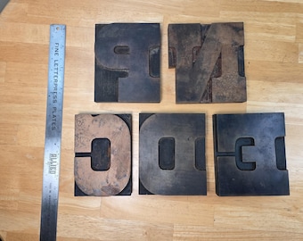 6.75-inch Wood Type Letterpress Printing Letters