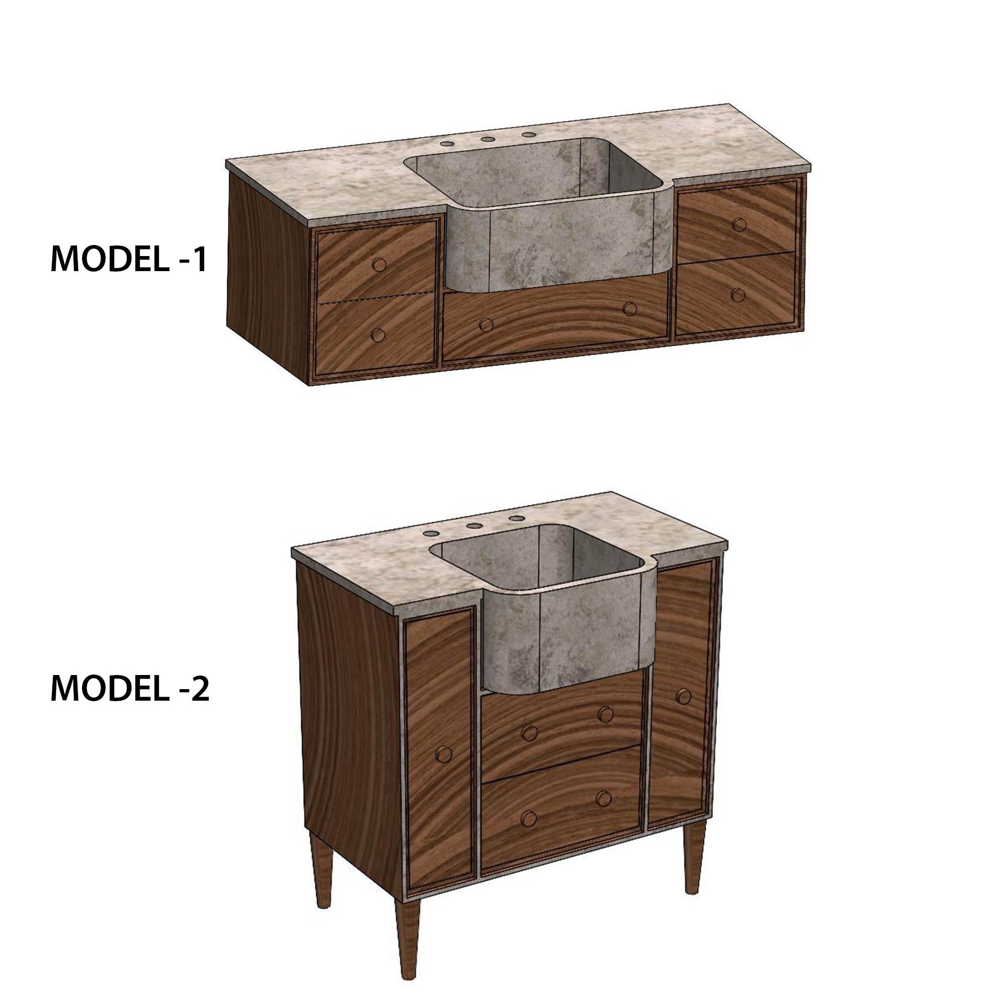 Custom Marble Bathroom Vanity With Marble Sink and Ramp Basin for