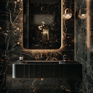 Arredo Bagno – Lavabo in Marmo – Lavabo Grande in Marmo Scolpito a Mano