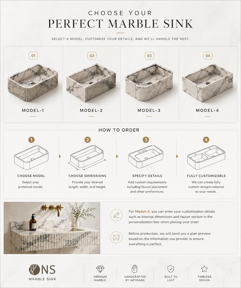 Calacatta Viola Marble Sink: Custom Bathroom Vanity, Wall Mount Option M1S003 image 6