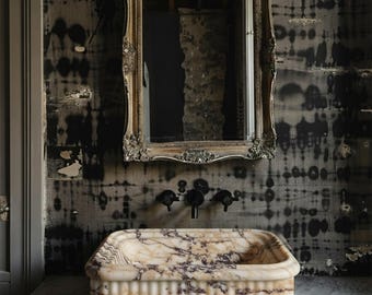 Calacatta Amber Viola Marble Vanity Sink: Custom Natural Stone Vessel M1S039