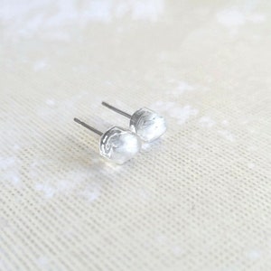 Selenite Stud Earrings, Hypoallergenic Steel or Plastic Post, Crystal in Resin