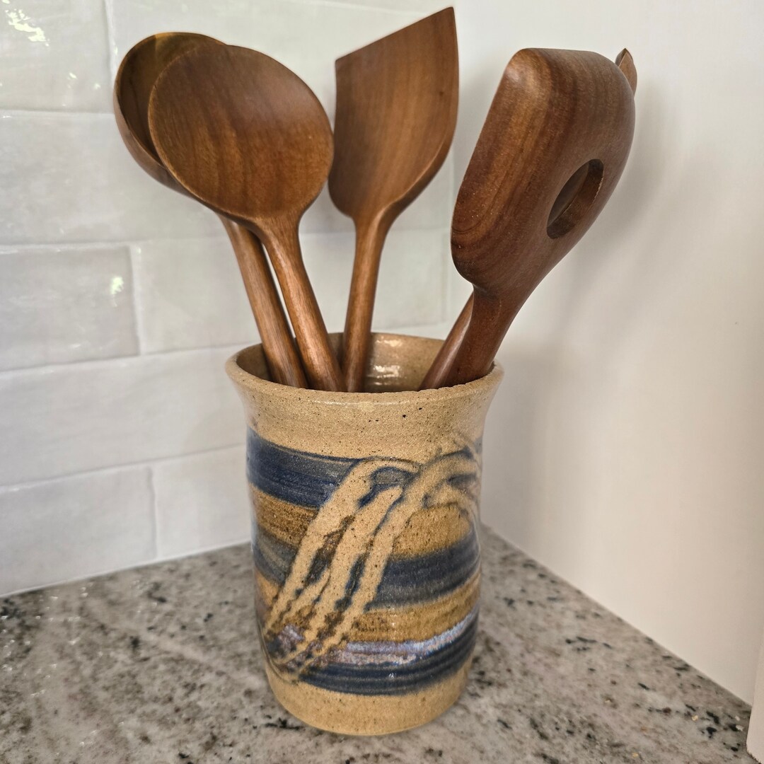 Antique Utensil Rack Vintage Handmade Pottery Kitchen Utensil Holder - Etsy