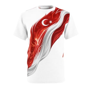 Turkish Flag Flame Wave T-Shirt | Crescent Star Turkey Tee