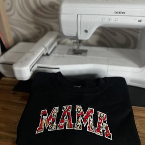 Handmade Mama Appliqué Sweatshirt | Varsity Letter Fabric Jumper