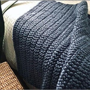 Blanket Crochet Pattern Minimalist Crochet Blanket Pattern Textured Crochet Blanket Boho Crochet Throw Pattern Digital Crochet Pattern