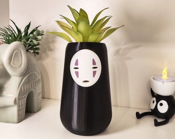 Pot de fleur Studio Ghibli, pot de fleur, no face ghibli, cadeau original, art, vase, vase décoration