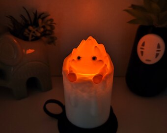 Lampe Studio Ghibli, lampe calcifer ghibli, cadeau original, art, bougie, le château ambulant