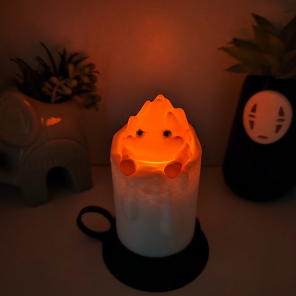 Lampe Studio Ghibli, lampe calcifer ghibli, cadeau original, art, bougie, le château ambulant