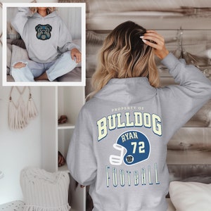 Football Mom Hooded Sweatshirt, Custom Mascot Personalized Team Name Number, Sports Fan Gift, Team Apparel, Mom Gift, Football Mom Hoodie