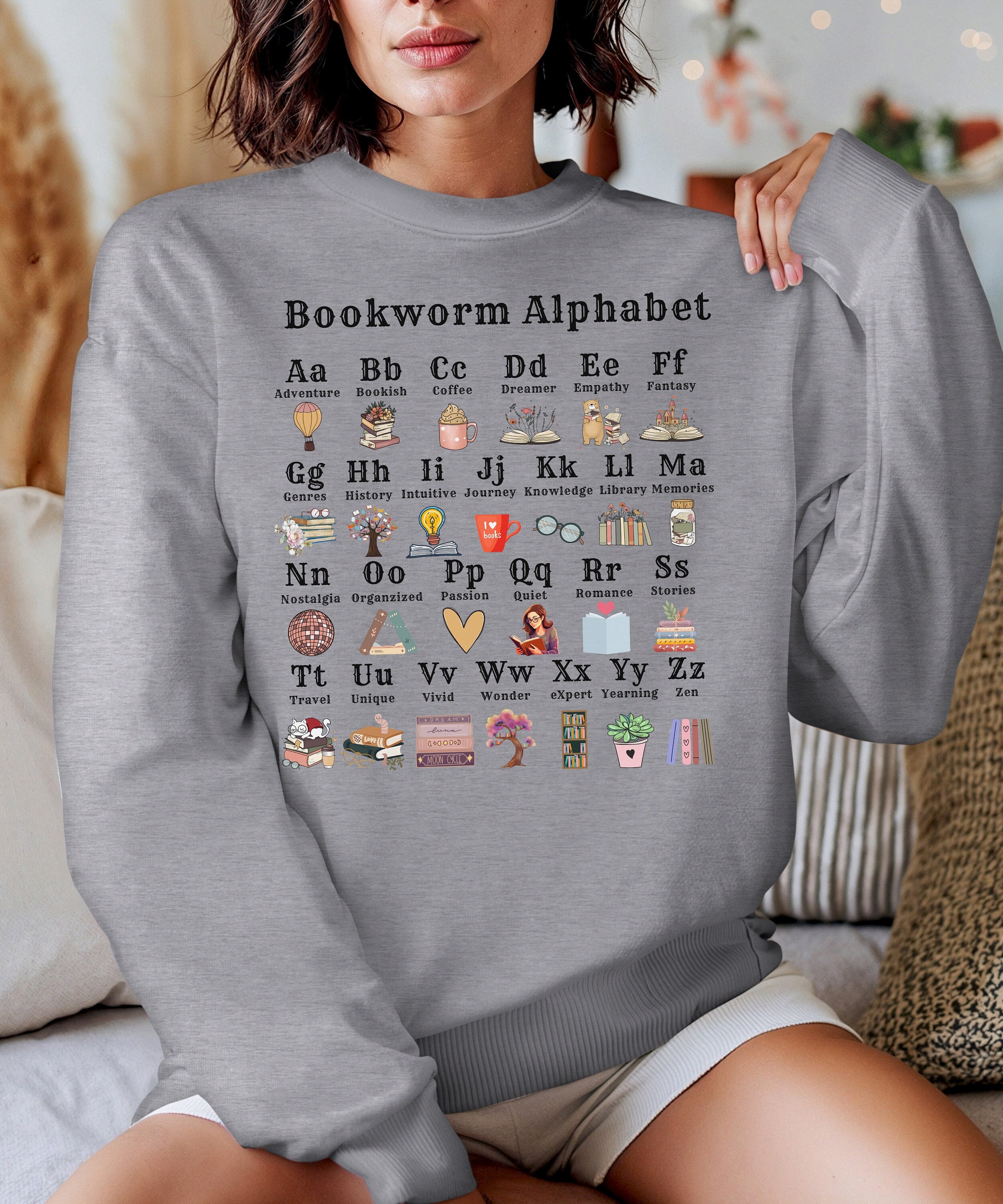 Alphabet Book Lover Sweatshirt, Librarian Gift, Book Shirt, Funny Reading  Sweater, Book Nerd Shirt, Book Reader Top, English Teacher Gift - Etsy
