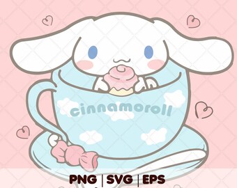 Cinnamo-roll PNG | EPS | SVG | Bunny Clipart | Cute Bunnny Kawaii | Vector Cut File | Instant Download | Cinnamon clipart
