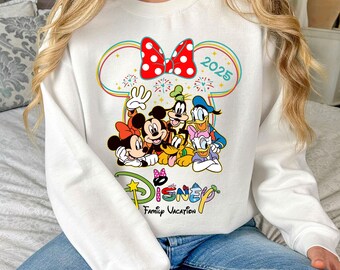 Sudadera Disney Vacation 2025, sudadera familiar de Mickey y Minnie, regalo para viajes a Disney, ropa infantil Disney, sudadera de vacaciones, camiseta para amantes de Disney