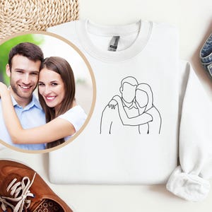 Custom Portrait from Photo Sweatshirt, Personalized Gift, Custom Couple Portrait, Valentines Day Sweater, Couples Portrait, Personalize Gift
