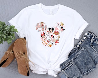 Disney Valentine Shirt, Cute Lover Shirt, Valentines Day Gift, Disneyland Trip Matching Shirt, Mickey Ear Tee,  Love Shirt
