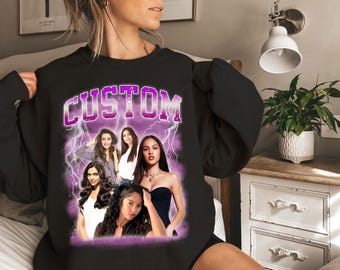 Custom Bootleg Rap Sweatshirt, custom photo Crewneck, custom bootleg sweatshirt, husband christmas gift, custom your own bootleg Hoodie