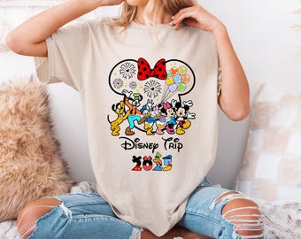 Camiseta con silueta de Mickey de Disney, camiseta familiar de Disney, camiseta con orejas de Disney, Mickey y sus amigos, camisetas de Disneyland, camiseta de viaje a Disney 2025